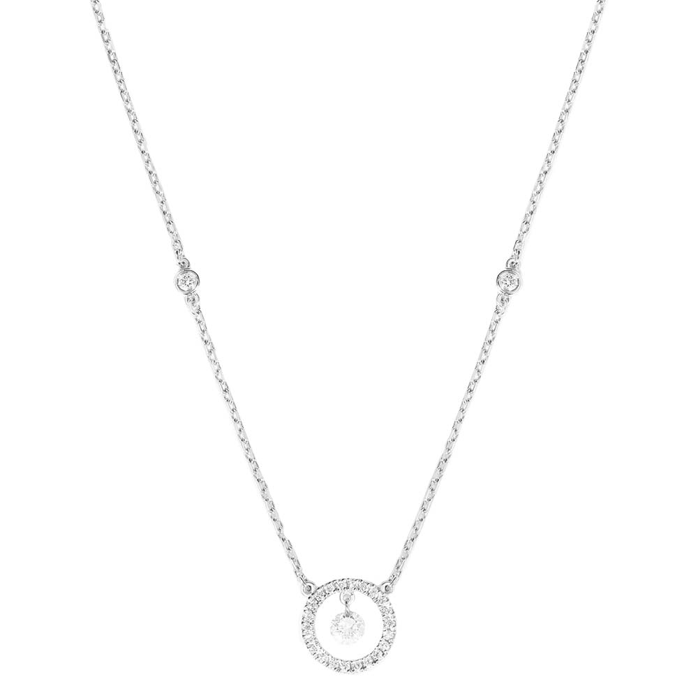 Colier din aur alb cu pietre Diamant