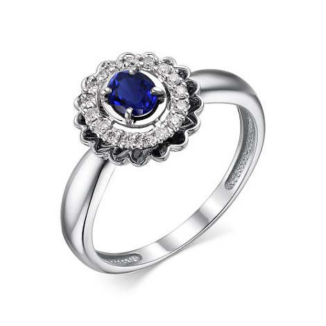 Inel din argint  cu pietre Cubic Zirconia Incolor, Safir Hidro