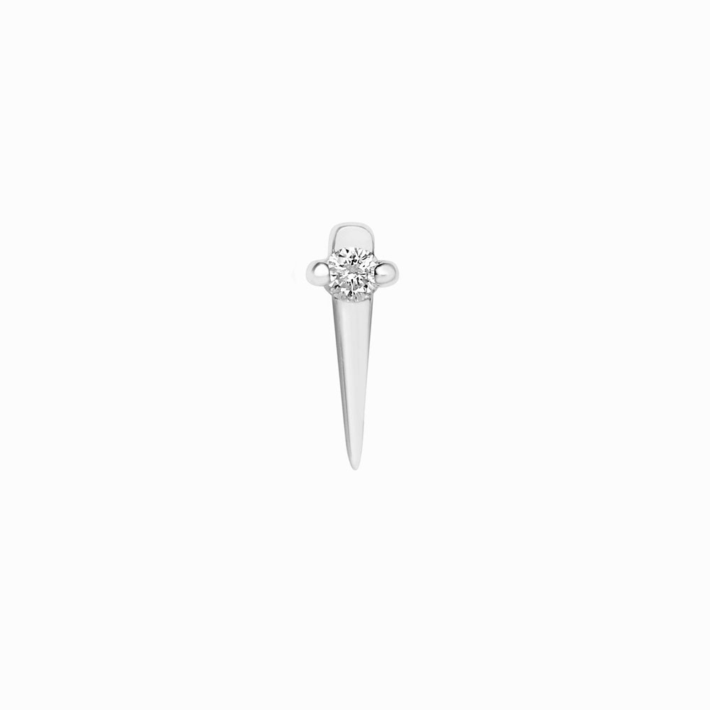 Cercel din aur alb cu pietre Diamant
