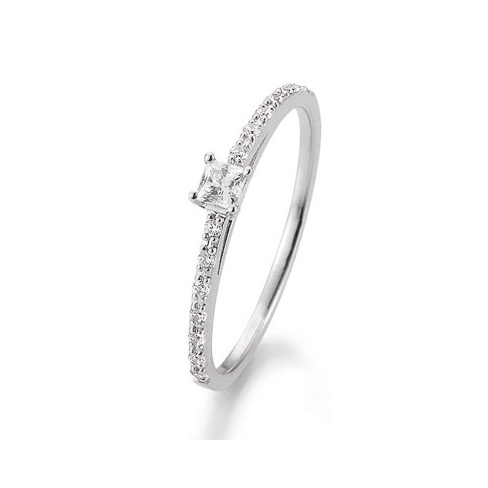 Inel din aur alb cu pietre Diamant