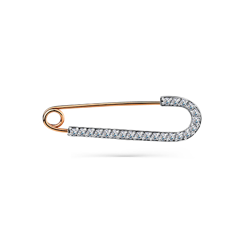 Broșă din aur roșu cu pietre Cubic zirconia