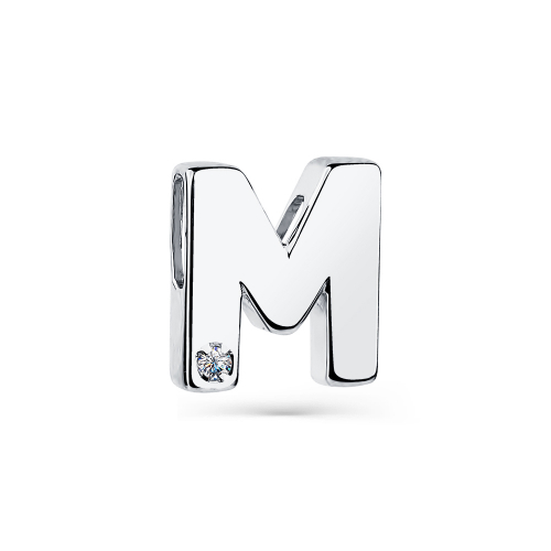 Pandantiv din aur alb cu pietre Cubic zirconia