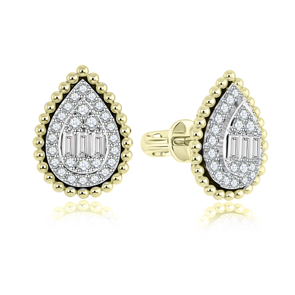 Cercei Pusete din aur  cu pietre Diamant