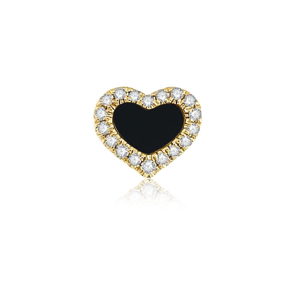 Pandantiv din aur galben cu pietre Diamant, Onix negru