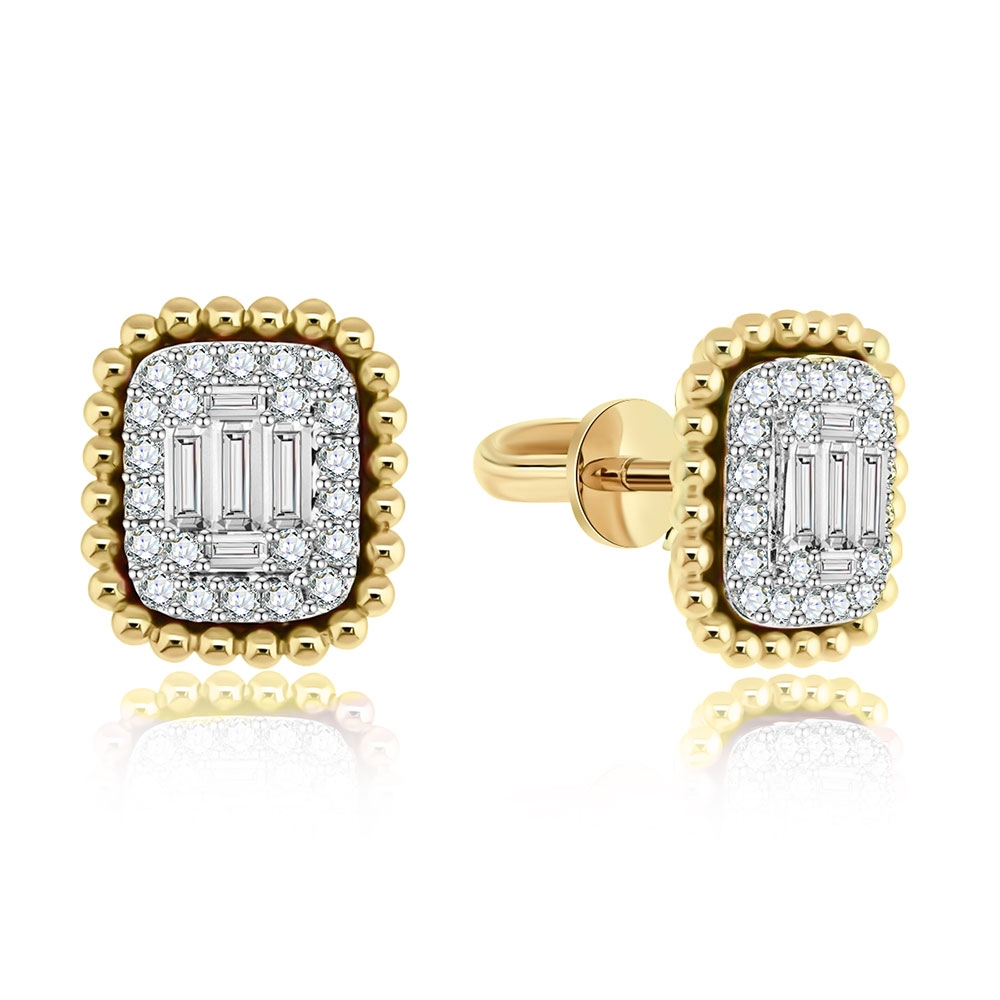 Cercei Pusete din aur  cu pietre Diamant