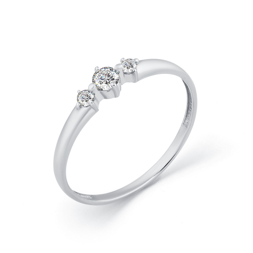 Inel din aur alb cu pietre Cubic zirconia