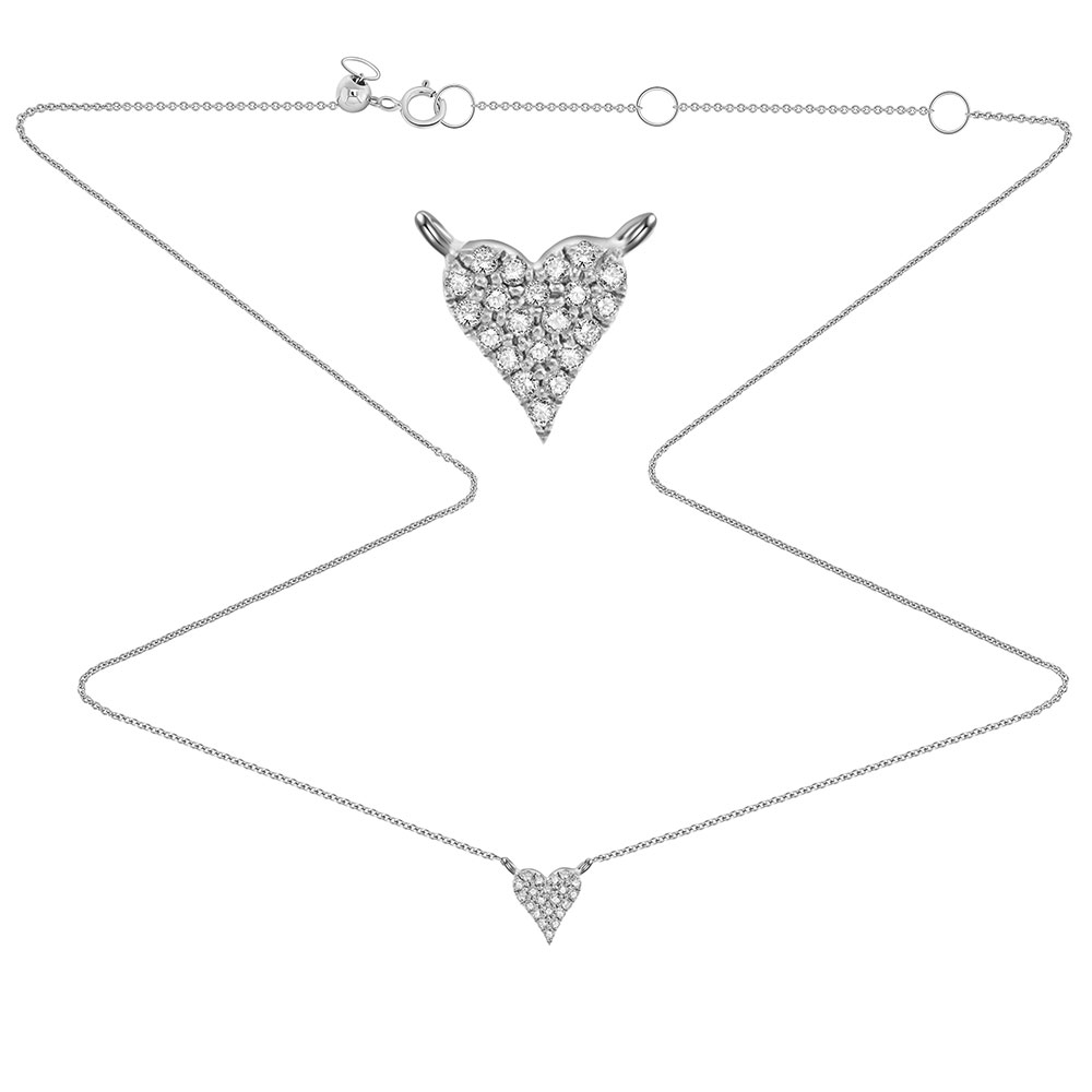 Colier din aur alb cu pietre Diamant