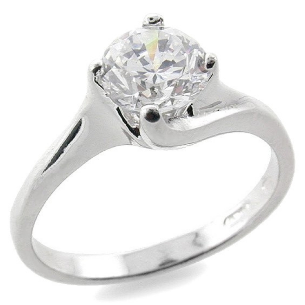 Inel din argint  cu pietre Cubic Zirconia Incolor