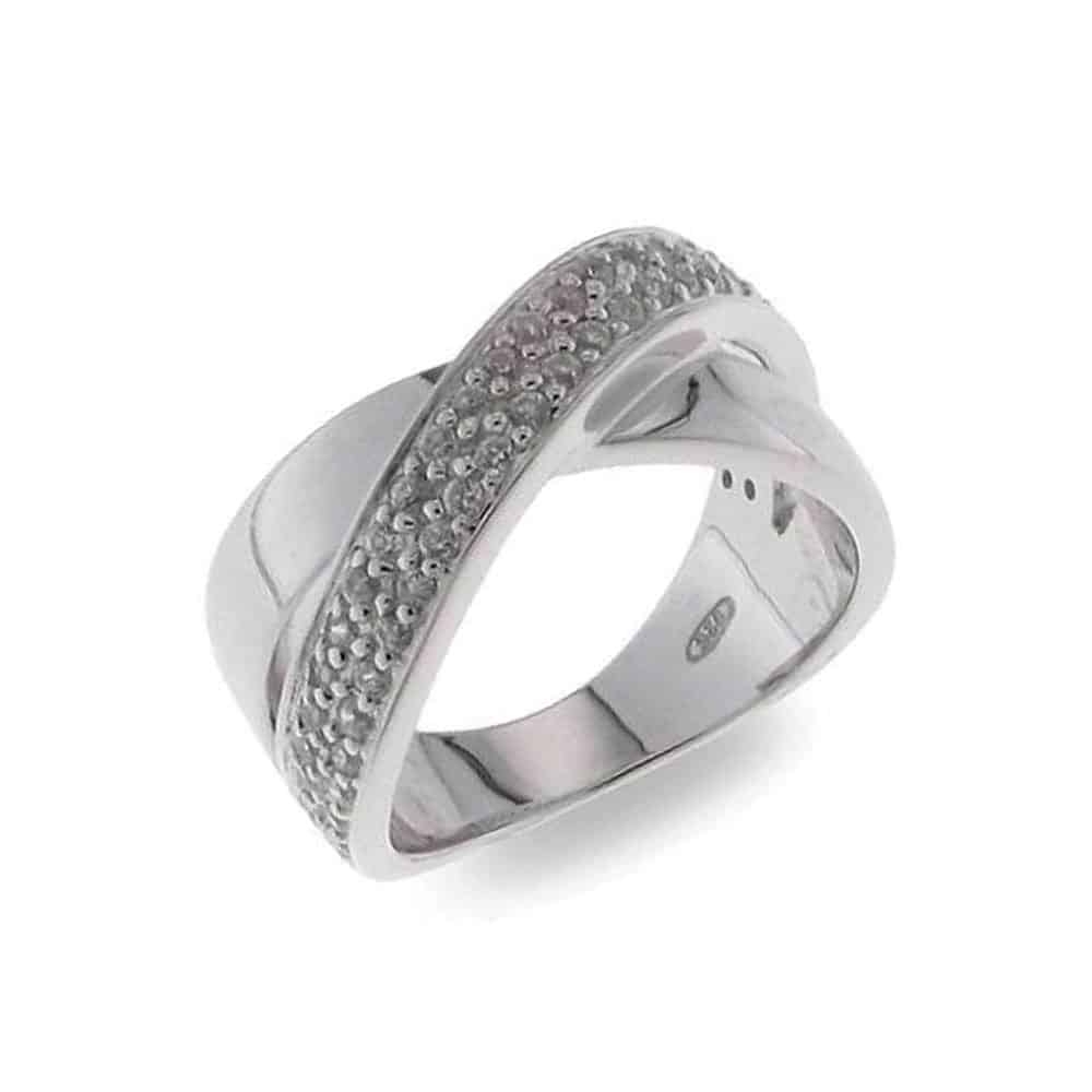 Inel din argint  cu pietre Cubic Zirconia Incolor