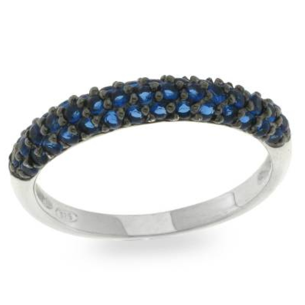 Inel din argint  cu pietre Cubic Zirconia Albastru