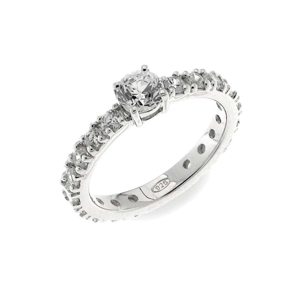 Inel din argint  cu pietre Cubic Zirconia Incolor