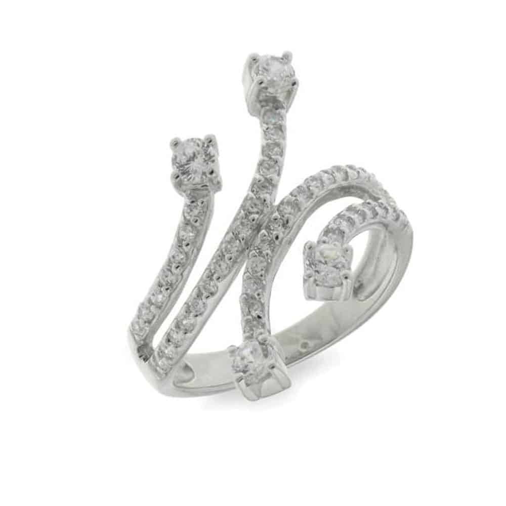 Inel din argint  cu pietre Cubic Zirconia Incolor