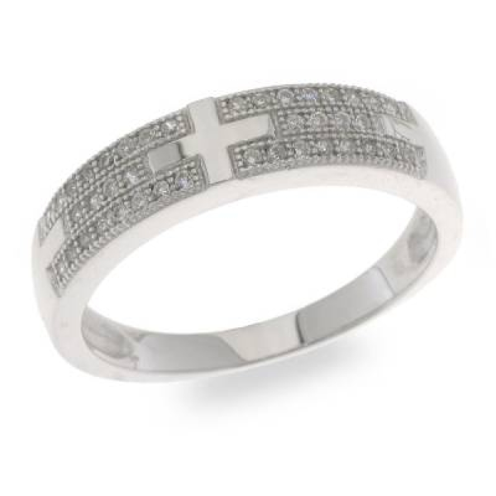 Inel din argint  cu pietre Cubic Zirconia Incolor