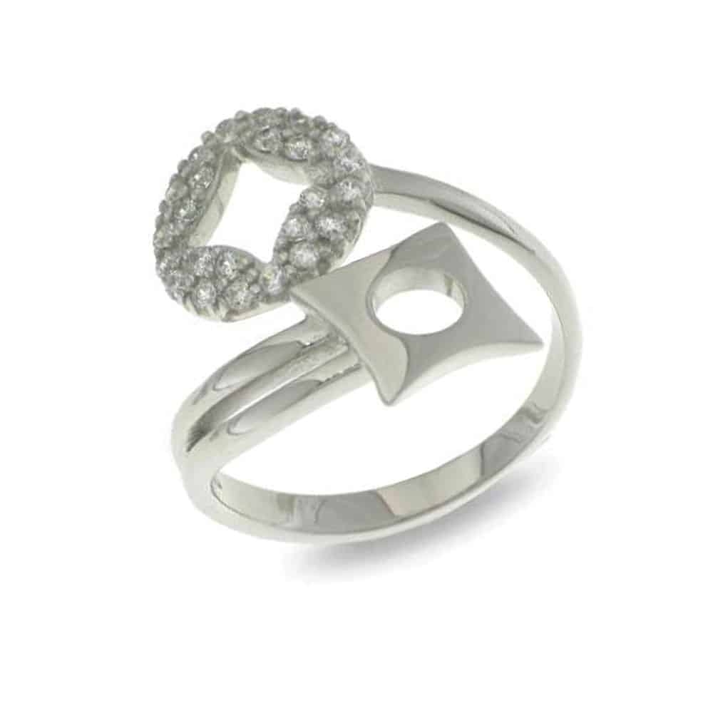 Inel din argint  cu pietre Cubic Zirconia Incolor
