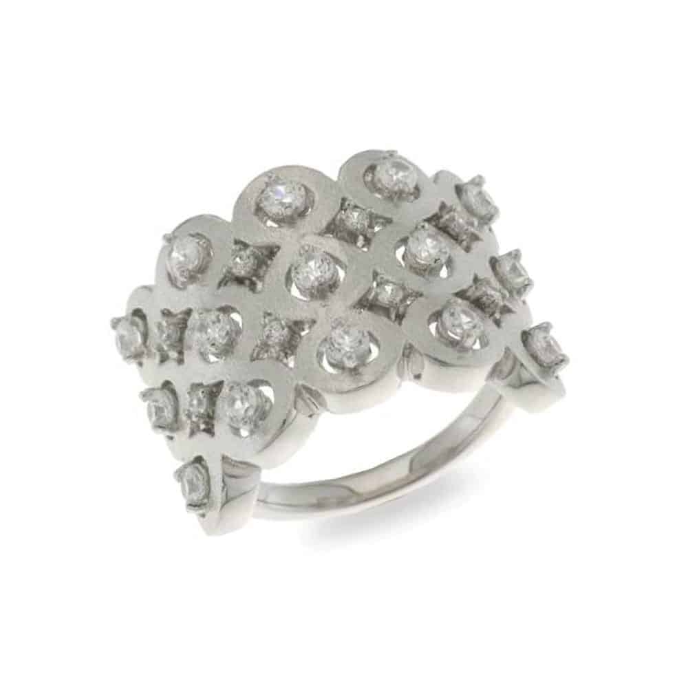 Inel din argint  cu pietre Cubic Zirconia Incolor