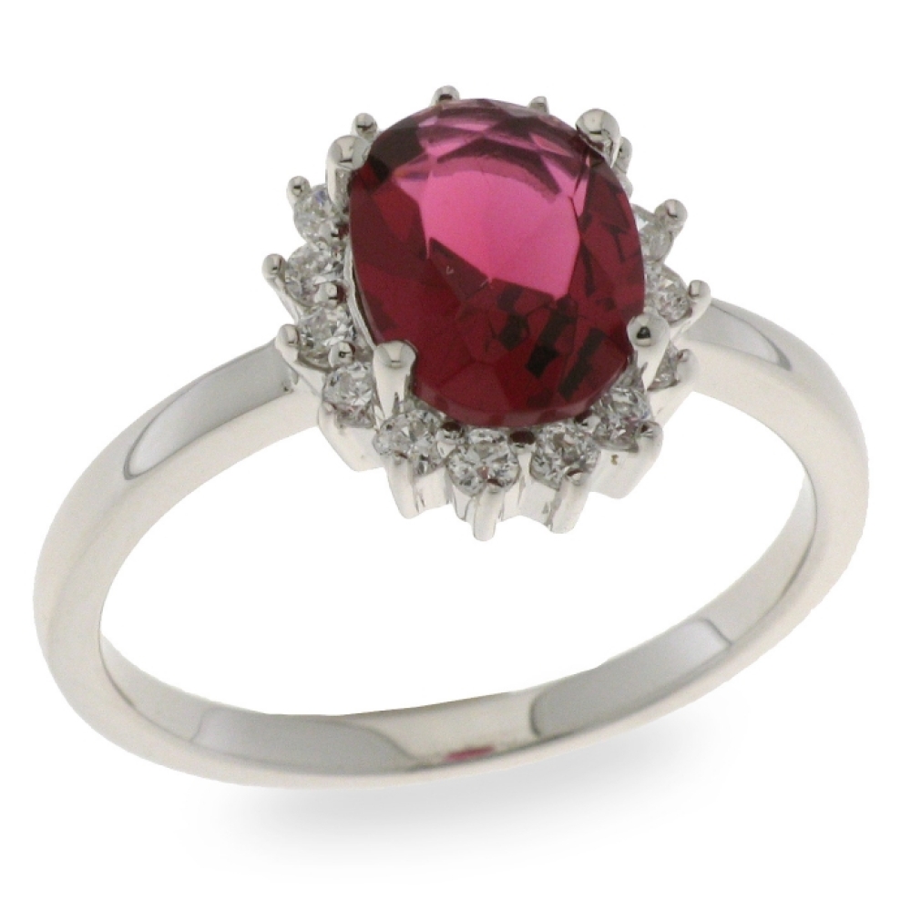 Inel din argint  cu pietre Cubic Zirconia Incolor, Cubic Zirconia Roz