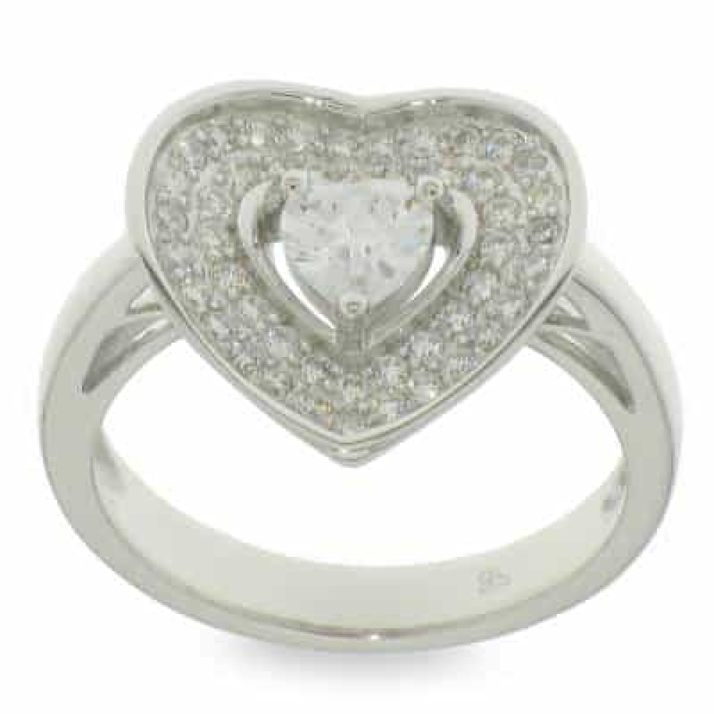 Inel din argint  cu pietre Cubic Zirconia Incolor