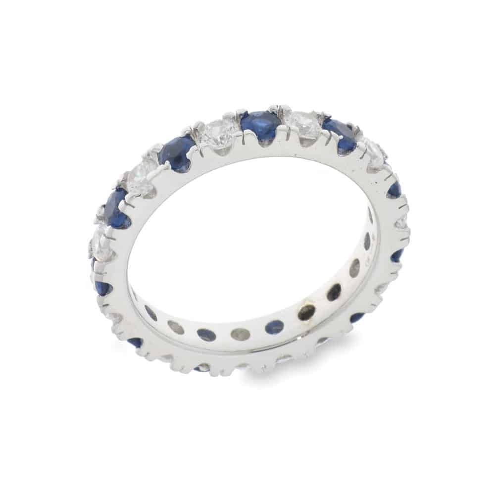 Inel din argint  cu pietre Cubic Zirconia Incolor, Cubic Zirconia Albastru