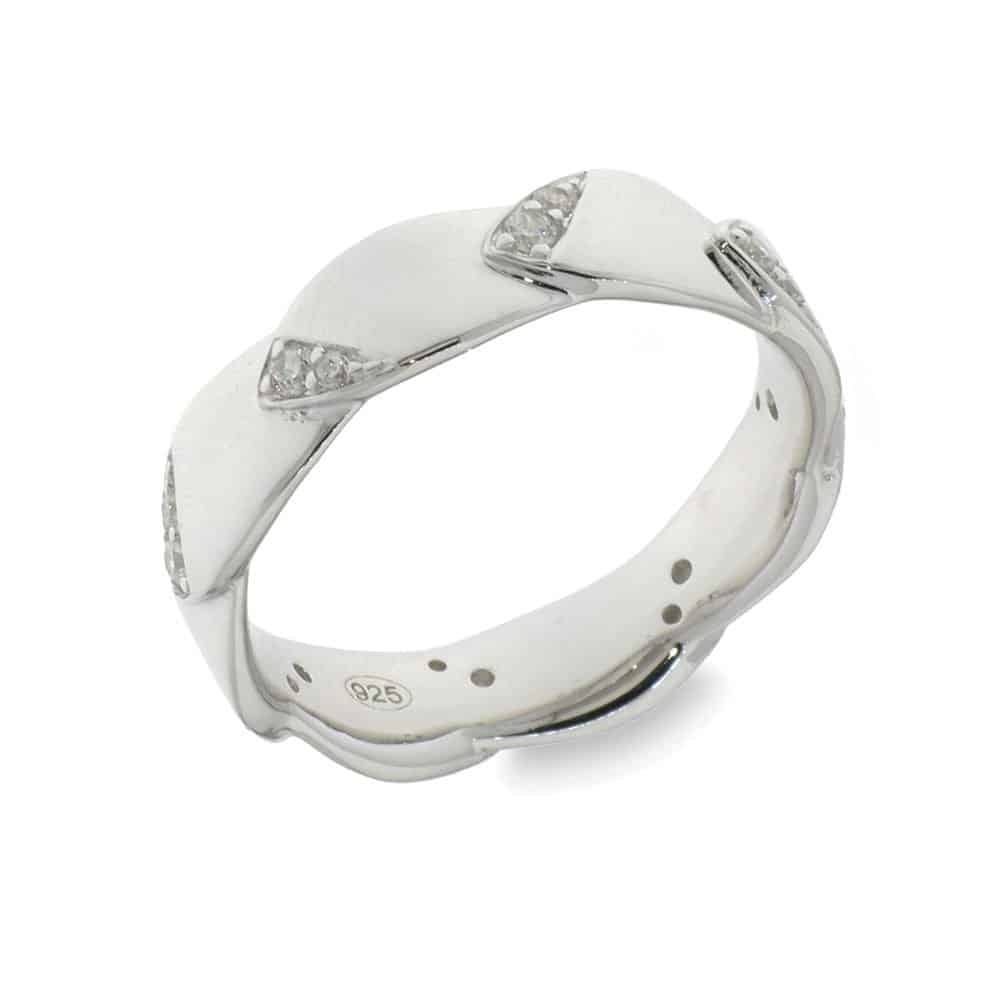 Inel din argint  cu pietre Cubic Zirconia Incolor