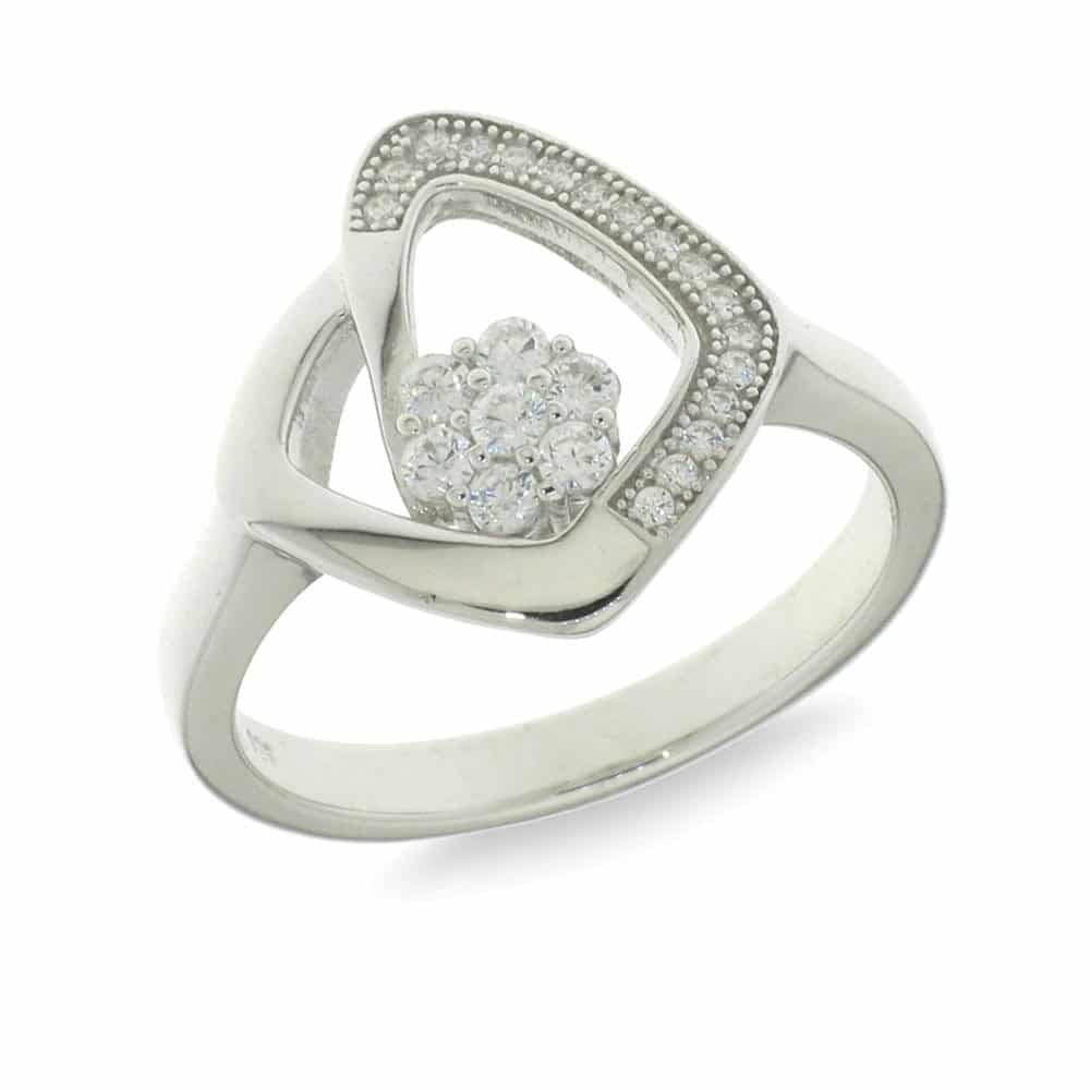 Inel din argint  cu pietre Cubic Zirconia Incolor