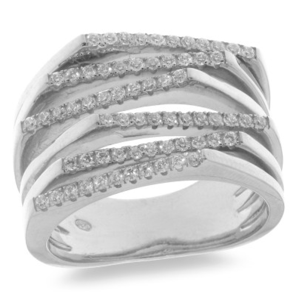 Inel din argint  cu pietre Cubic Zirconia Incolor
