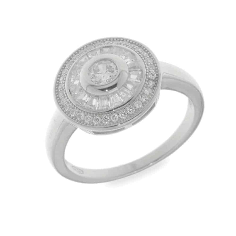 Inel din argint  cu pietre Cubic Zirconia Incolor