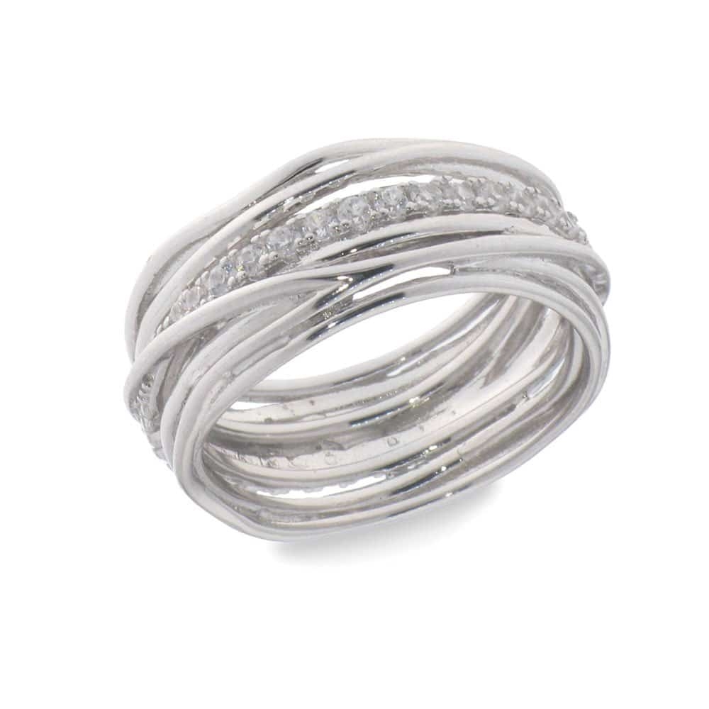 Inel din argint  cu pietre Cubic Zirconia Incolor