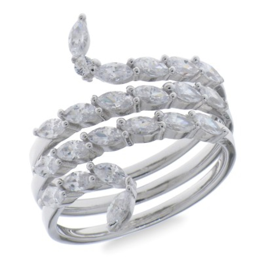 Inel din argint  cu pietre Cubic Zirconia Incolor