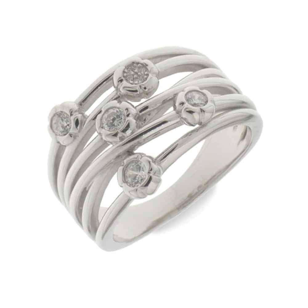 Inel din argint  cu pietre Cubic Zirconia Incolor