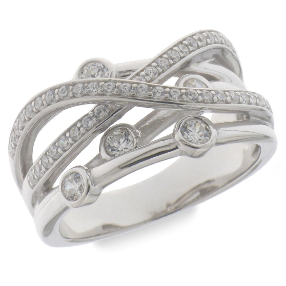 Inel din argint  cu pietre Cubic Zirconia Incolor
