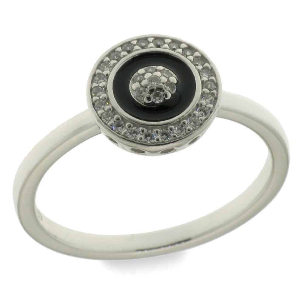 Inel din argint  cu pietre Cubic Zirconia Incolor, Finift