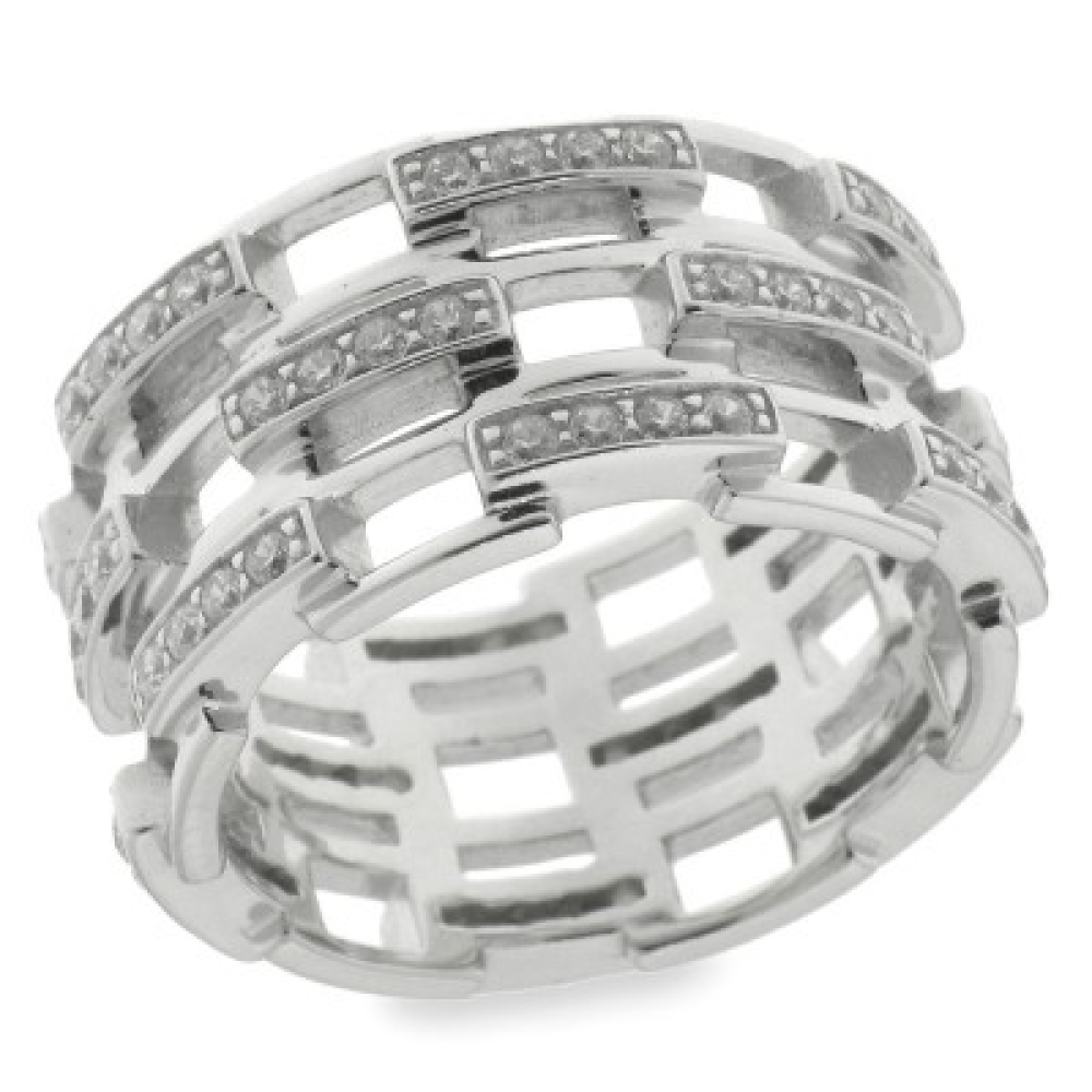 Inel din argint  cu pietre Cubic Zirconia Incolor