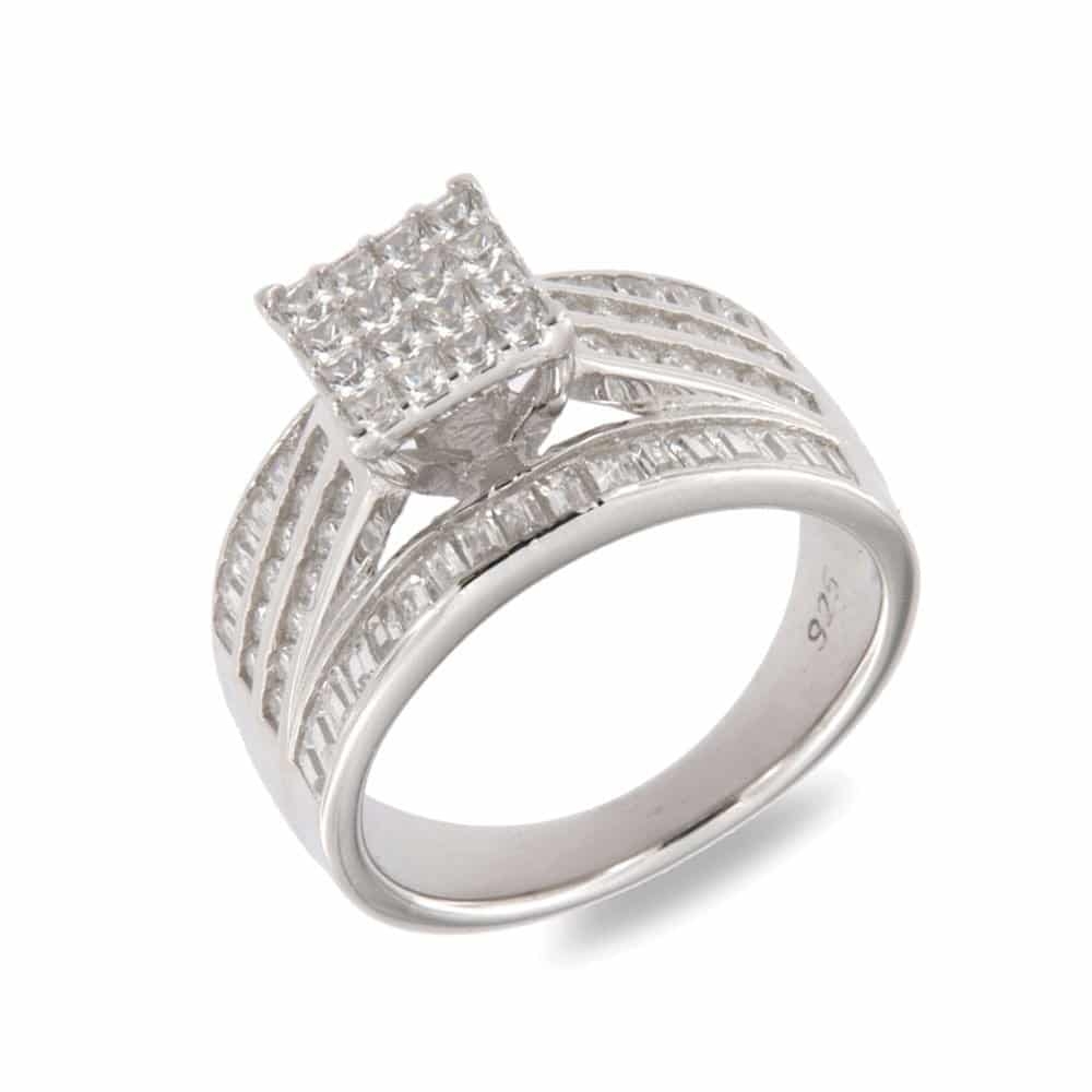 Inel din argint  cu pietre Cubic Zirconia Incolor