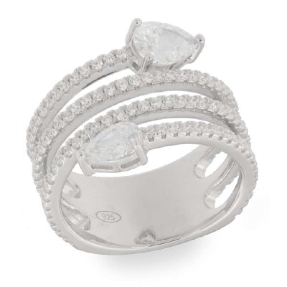 Inel din argint  cu pietre Cubic Zirconia Incolor