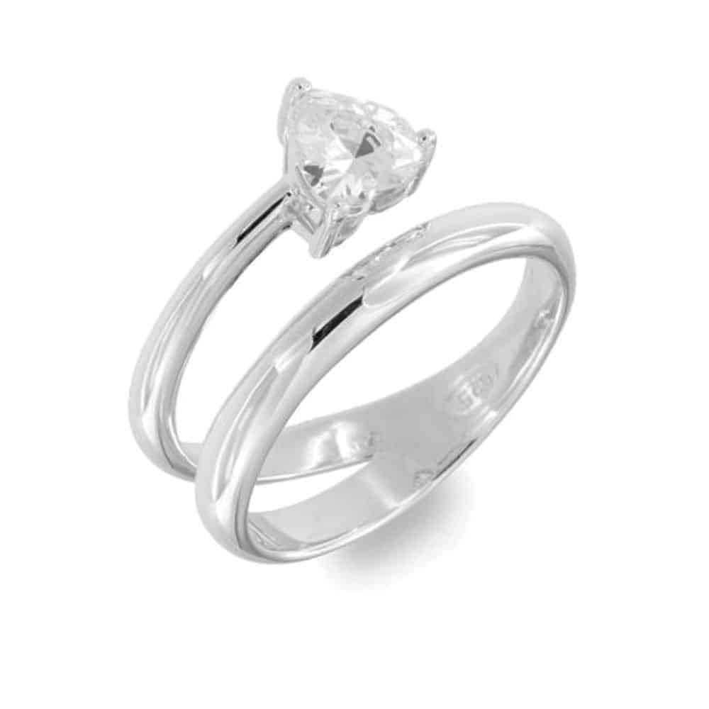 Inel din argint  cu pietre Cubic Zirconia Incolor