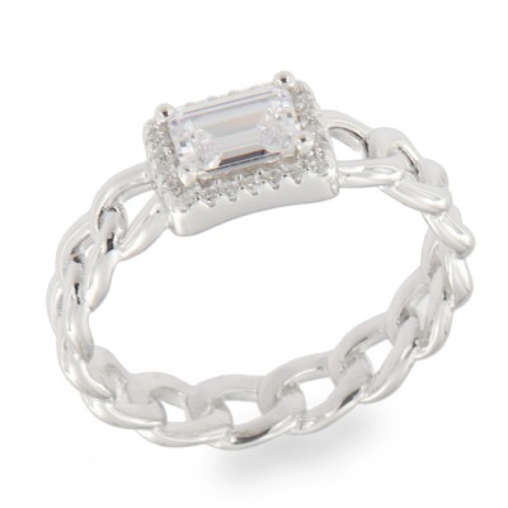 Inel din argint  cu pietre Cubic Zirconia Incolor