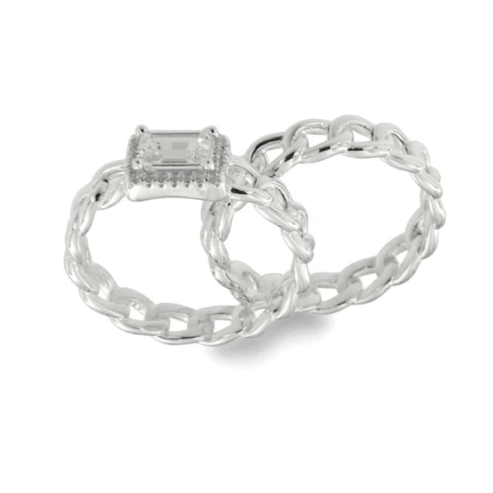 Inel din argint  cu pietre Cubic Zirconia Incolor