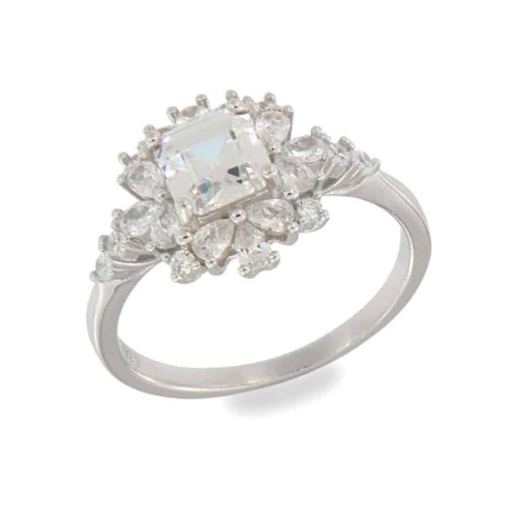 Inel din argint  cu pietre Cubic Zirconia Incolor