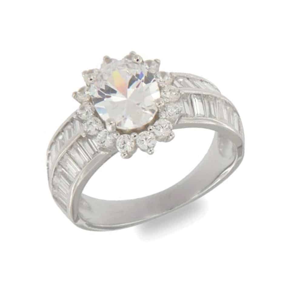 Inel din argint  cu pietre Cubic Zirconia Incolor