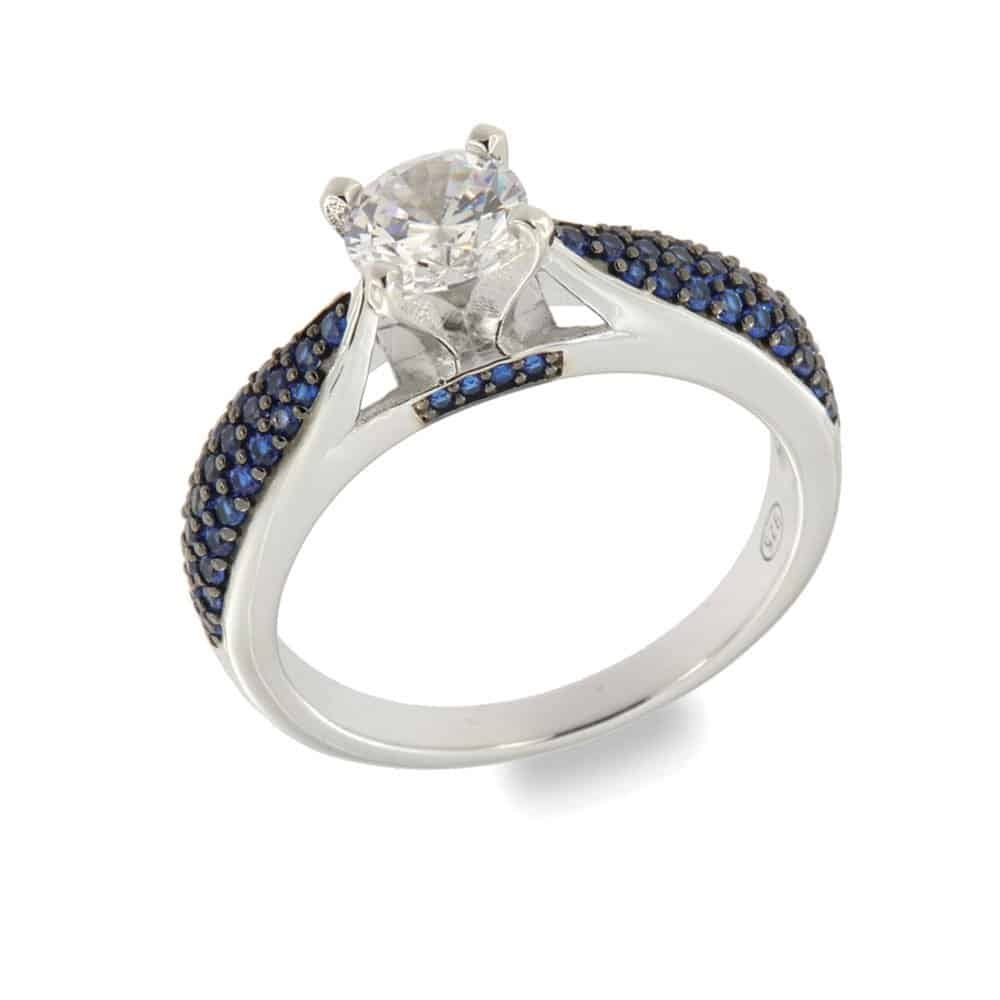 Inel din argint  cu pietre Cubic Zirconia Incolor, Corindon