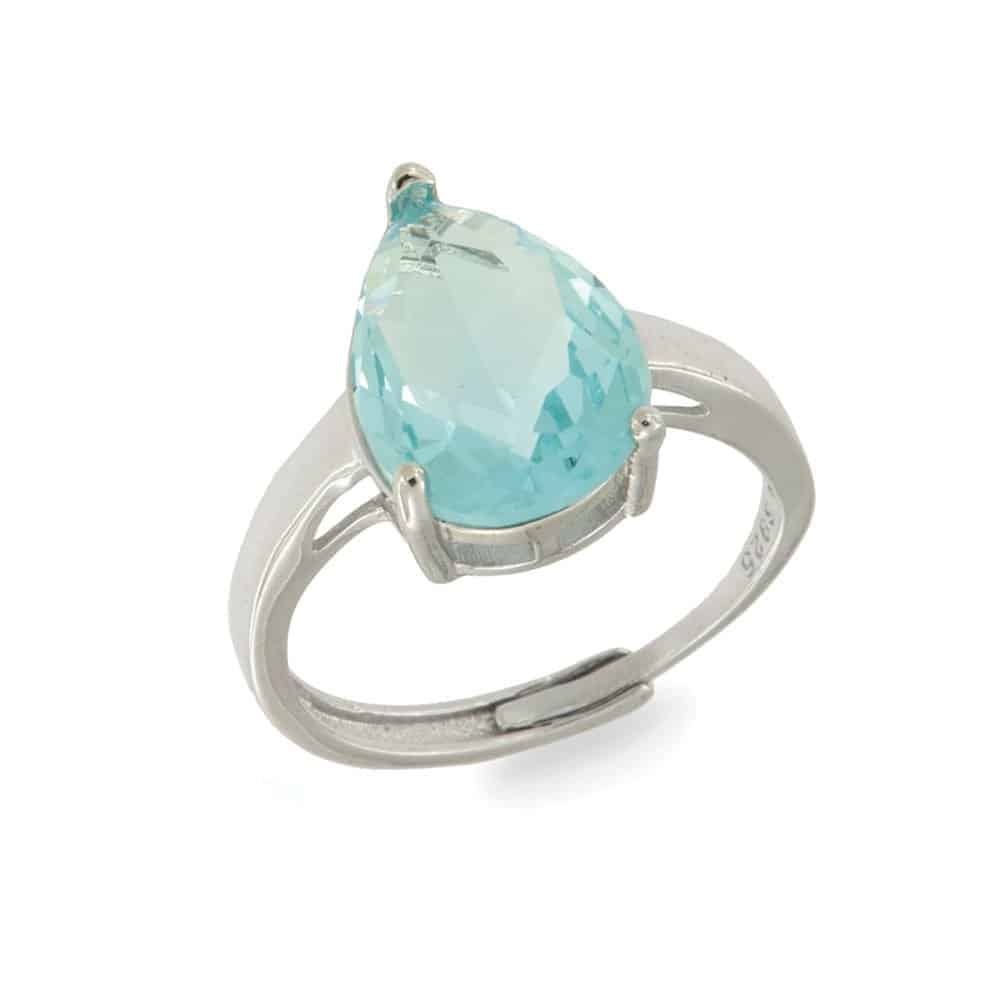 Inel din argint  cu pietre Cubic Zirconia Albastru