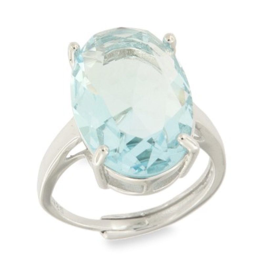 Inel din argint  cu pietre Cubic Zirconia Albastru