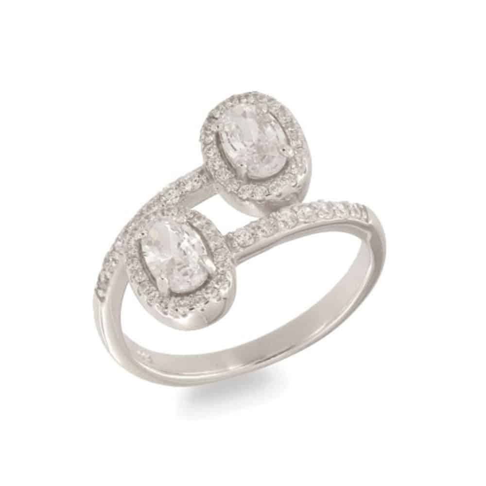Inel din argint  cu pietre Cubic Zirconia Incolor