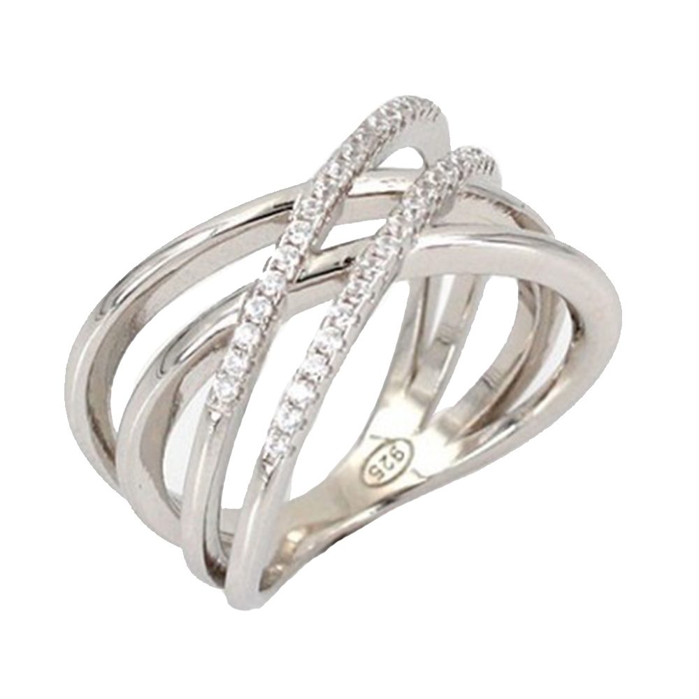 Inel din argint  cu pietre Cubic Zirconia Incolor