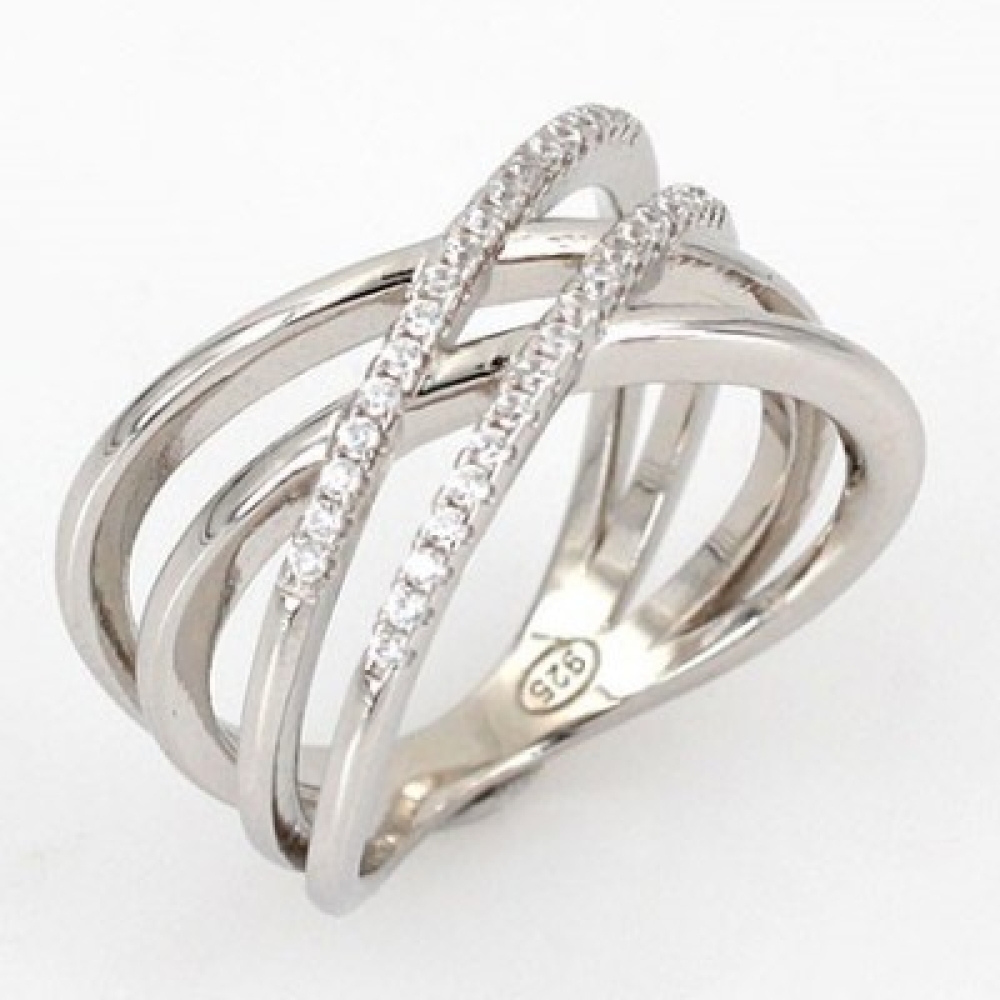 Inel din argint  cu pietre Cubic Zirconia Incolor