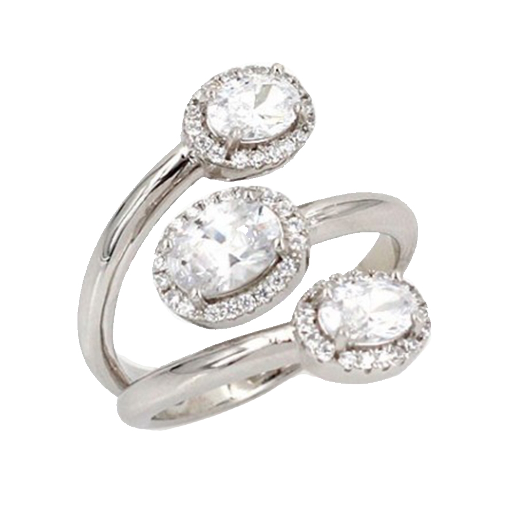 Inel din argint  cu pietre Cubic Zirconia Incolor