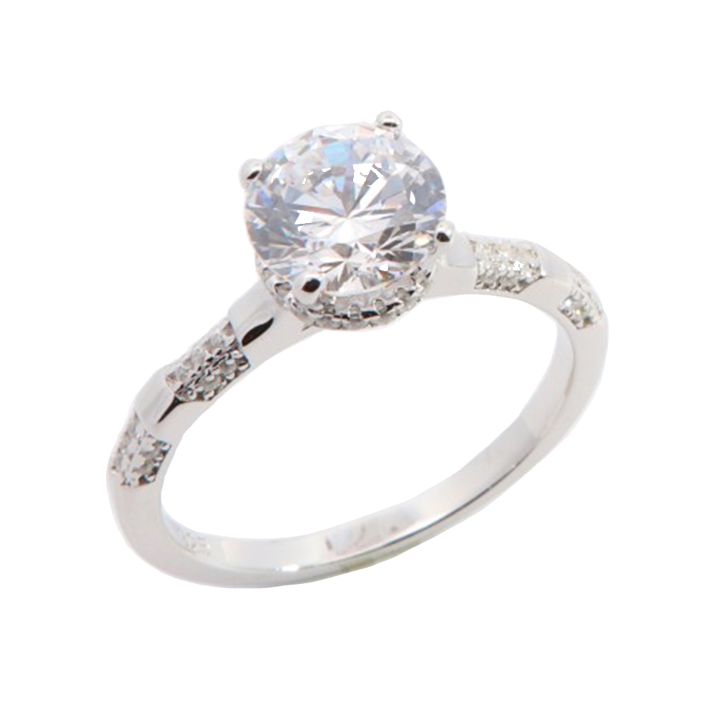 Inel din argint  cu pietre Cubic Zirconia Incolor