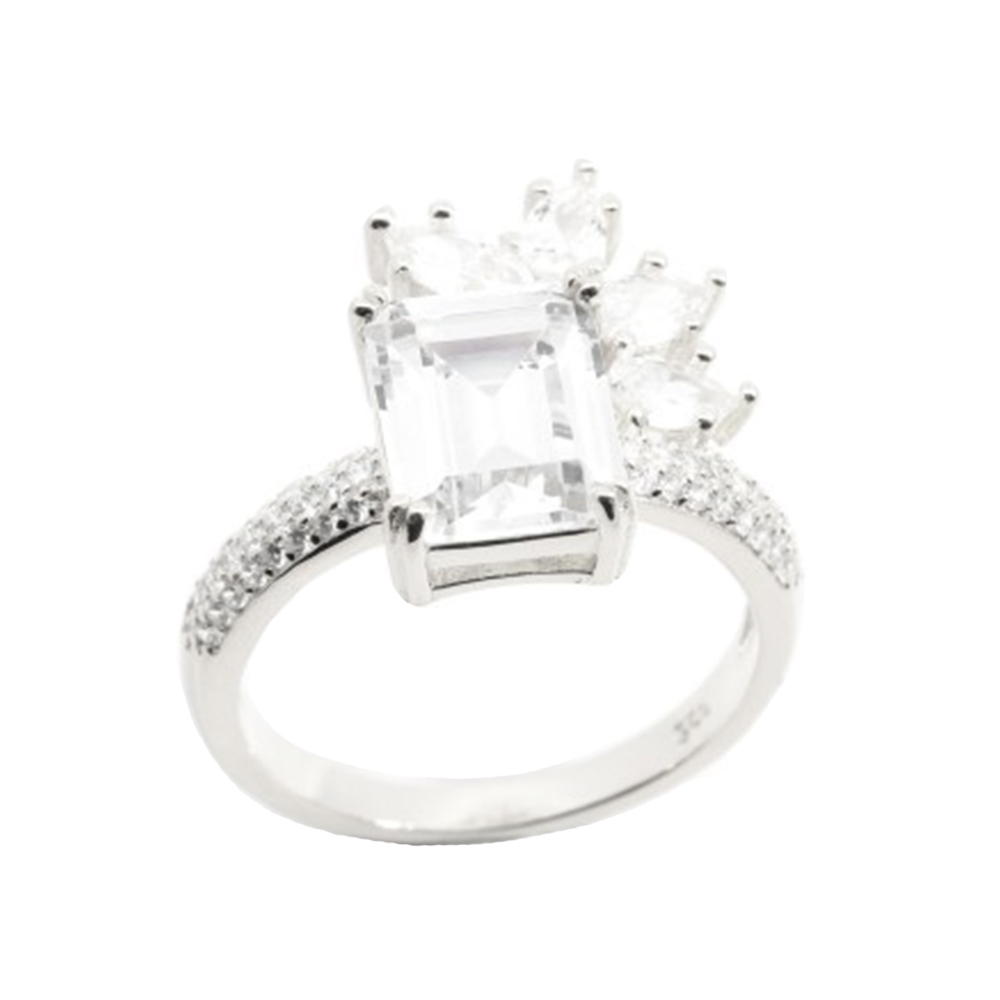 Inel din argint  cu pietre Cubic Zirconia Incolor
