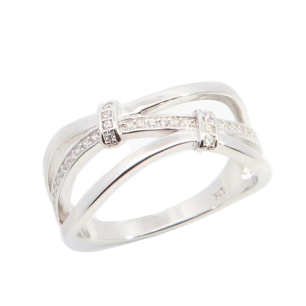 Inel din argint  cu pietre Cubic Zirconia Incolor
