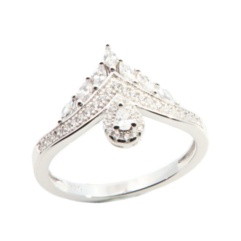 Inel din argint  cu pietre Cubic Zirconia Incolor